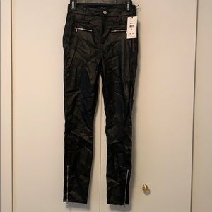7 for all mankind Vegan Leather Moto Pant size 25